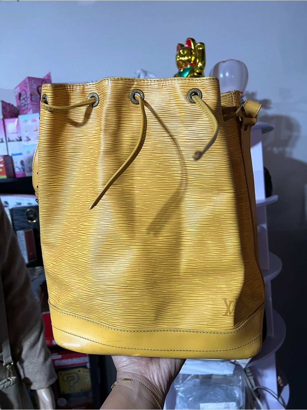 Louis Vuitton Yellow Epi Drawstring Bucket Bag